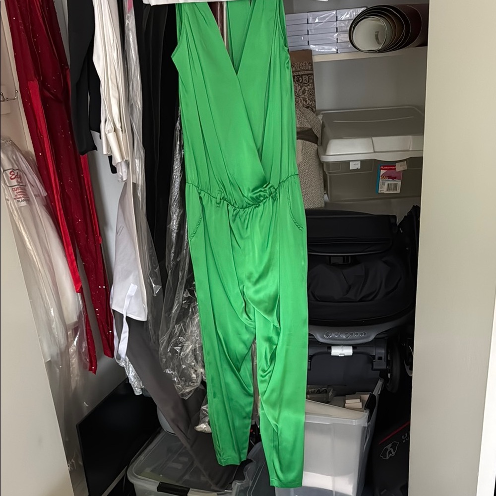 Silvia Tcherassi Green Silk Jumpsuit - size small
